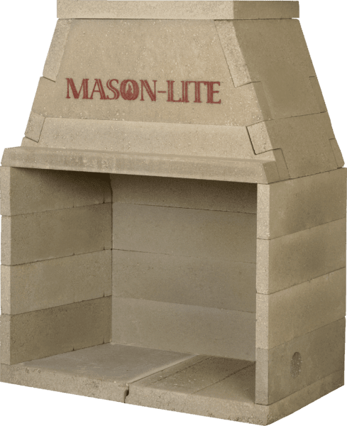 Masonry Fireplace Mason-Lite Outdoor Fireplace Kits