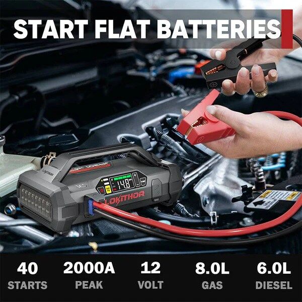 LOKITHOR JA301 Jump Starter with Air Compressor 2000Amp - Image 9
