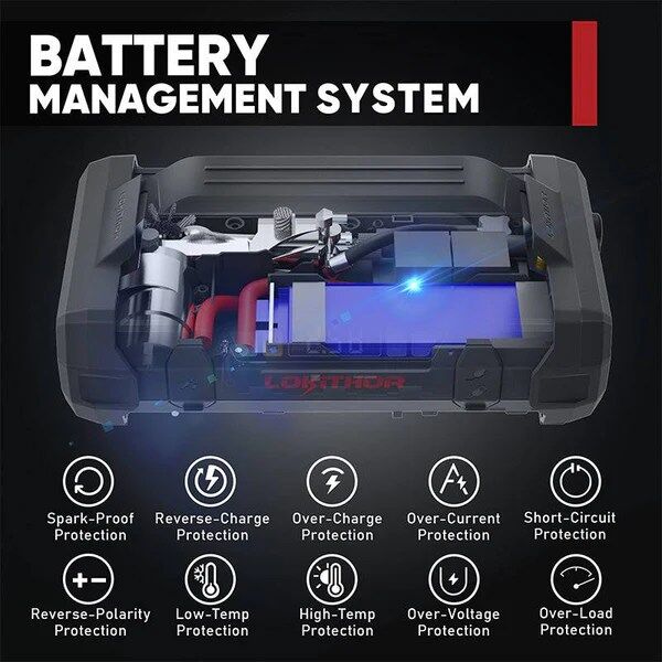 LOKITHOR JA301 Jump Starter with Air Compressor 2000Amp - Image 4