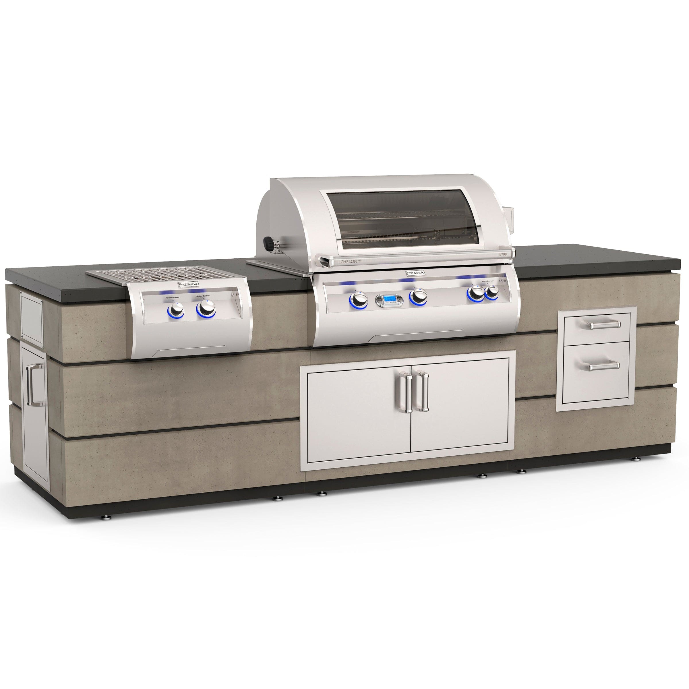 Fire Magic Contemporary Island System With Double Drawer ID790-SMD-115BA - Image 2