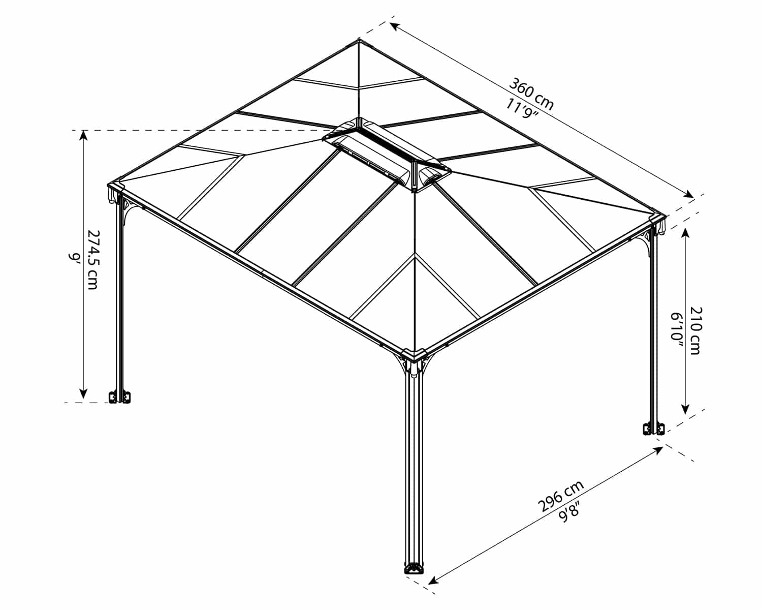 Palram - Canopia | Martinique 3600 10' x 12' Garden Gazebo - Image 10