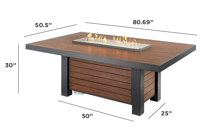 The Outdoor GreatRoom Kenwood Linear Gas Fire Pit Dining Table / KW-1242-K - Image 8