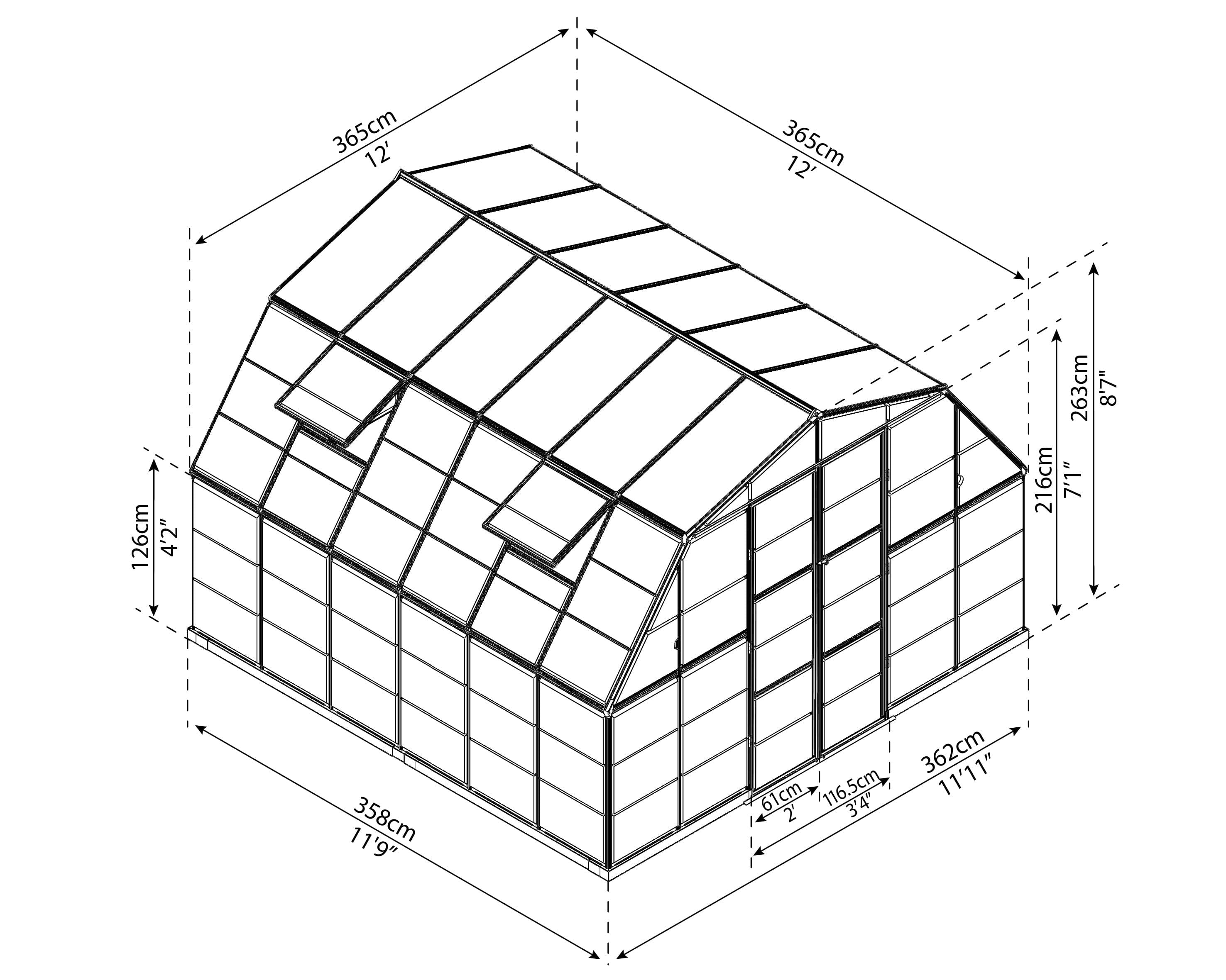 Palram - Canopia | Americana 12' x 12' Greenhouse - Image 18