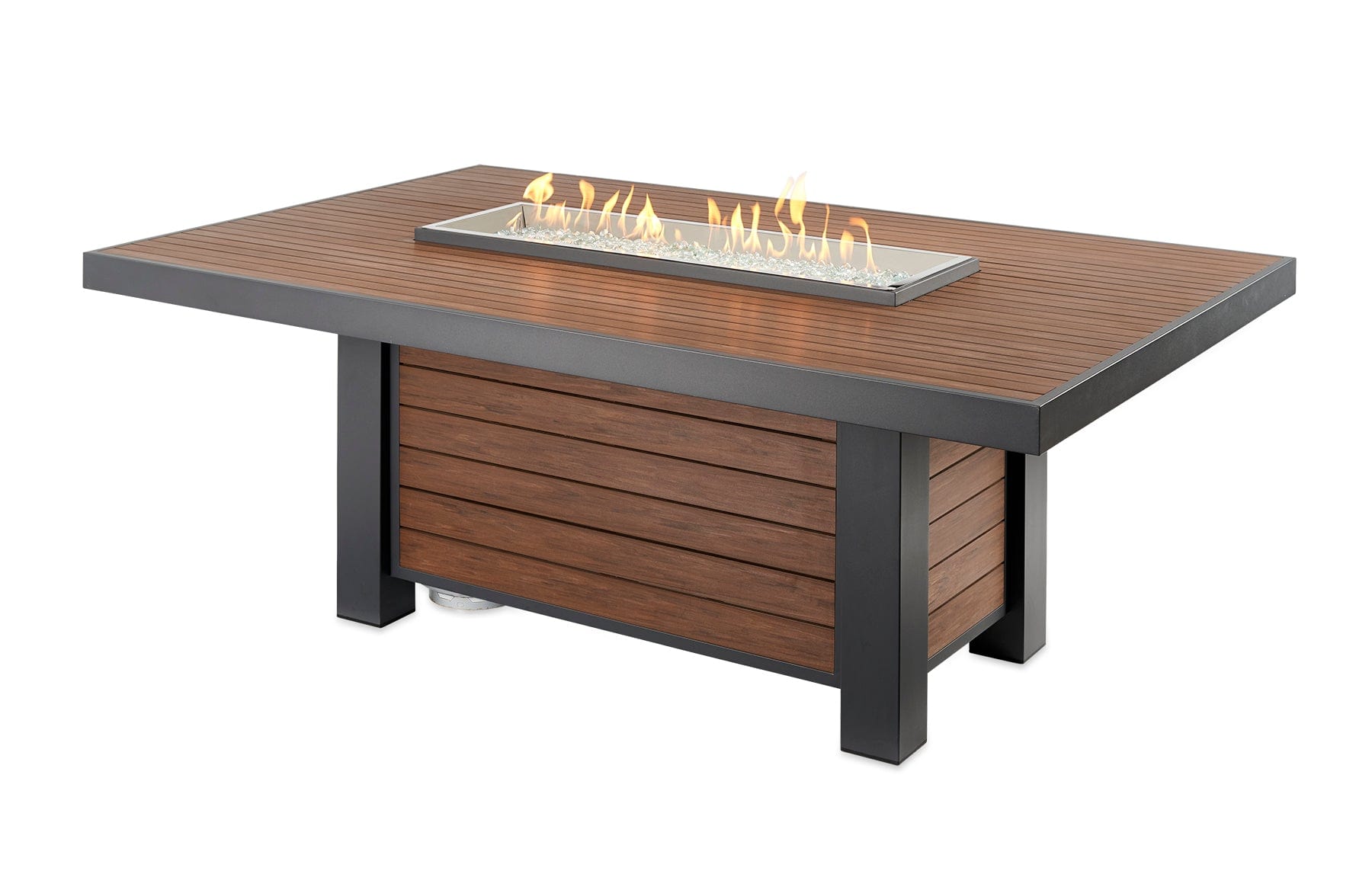 The Outdoor GreatRoom Kenwood Linear Gas Fire Pit Dining Table / KW-1242-K