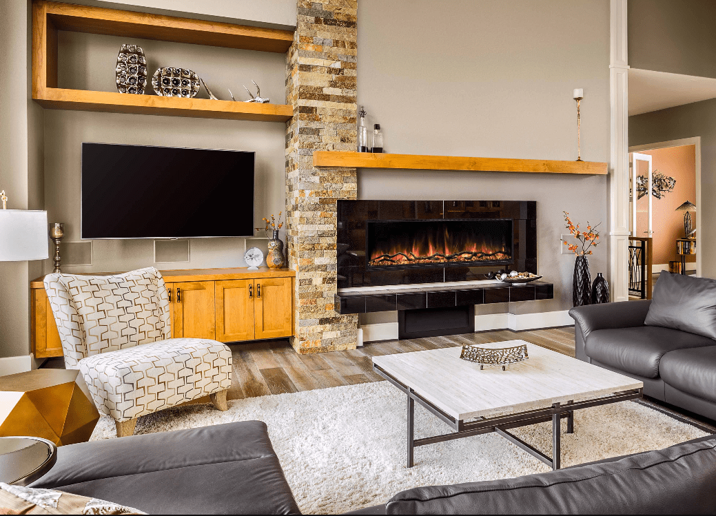 Modern Flames The Landscape PRO Slim Built-In Electric Fireplace Featuring App-Based Controls and Premium Media