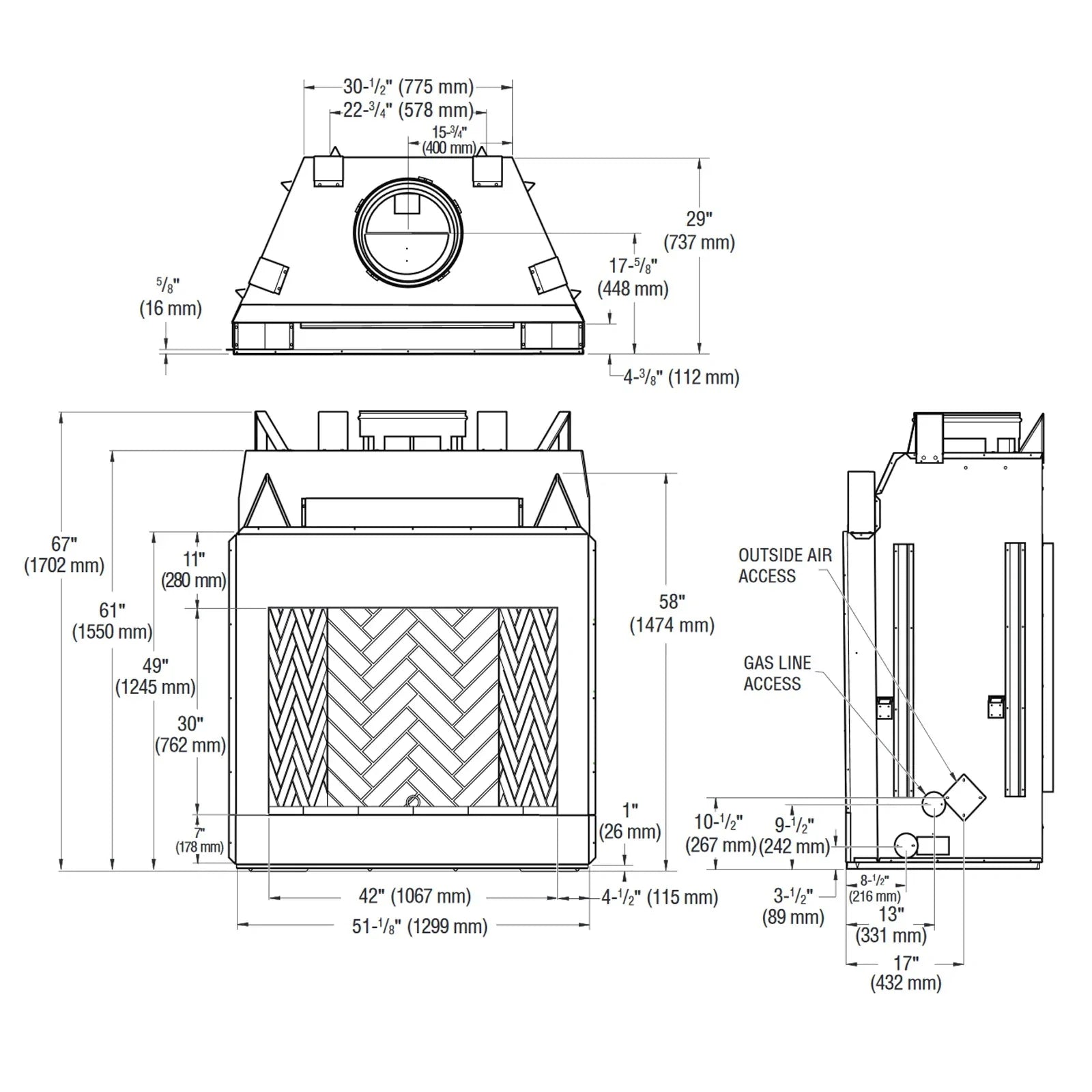 Superior 42" WRE4542 Outdoor Wood Burning Fireplace Fully Insulated Firebox - Image 39