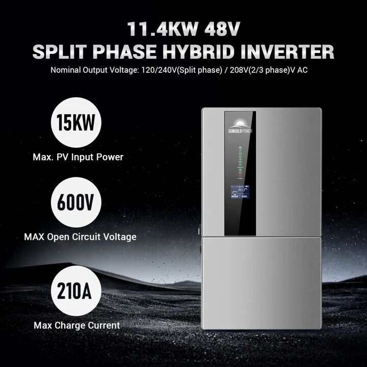 7.6KW/ 11.4KW Hybrid Inverter 48V Split Phase - Image 7